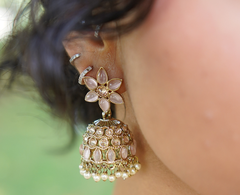 Small floral Jhumkas